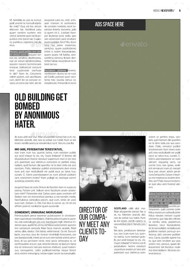 A3 Newspaper Template by spidergraph GraphicRiver